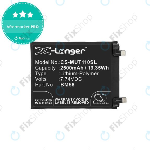 Baterija za  Xiaomi 11T Pro, 2500mAh, Li-Pol, 7.74 V, BM58, HQ