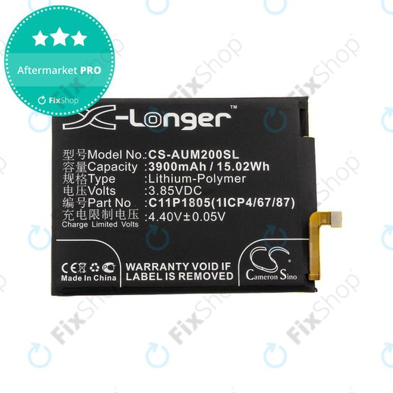 Baterija za Asus Zenfone Max M2, 3900mAh, Li-Pol, 3.85V, C11P1805 (1ICP4/67/87), HQ