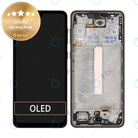 Samsung Galaxy A33 5G A336B - LCD zaslon + zaslon osjetljiv na dodir + okvir (crni) - GH82-28143A, GH82-28144A Originalni servisni paket