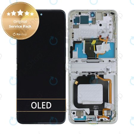 Motorola Razr 40 - LCD zaslon + zaslon osjetljiv na dodir + okvir (Vanilla Cream) - 5D68C22835 Genuine Service Pack