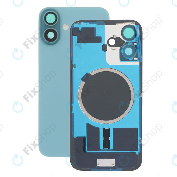 Apple iPhone 16 Plus - Stražnje staklo kućišta + staklo kamere + metalni okvir + Magsafe magnet (Teal)