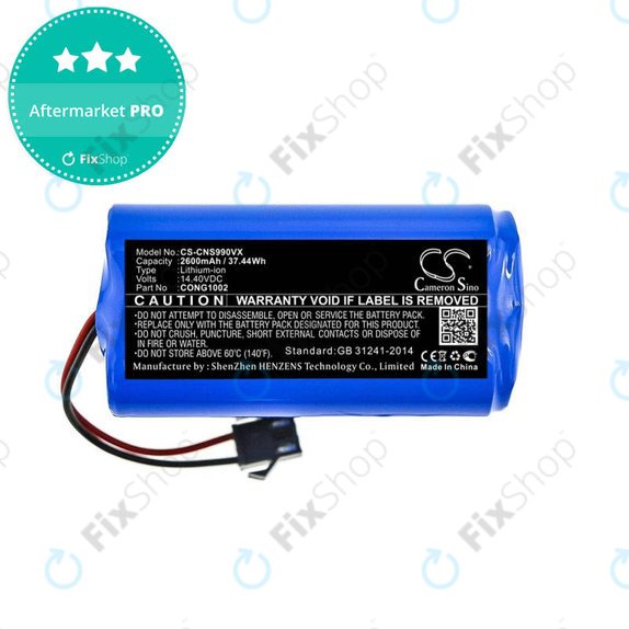 Cecotec Conga 900, 1000, 2000, 5000-series, Excellence 990, Mamibot ExVac 600, 800-series, Neatsvor X500 - Baterija CONG1002 2600mAh HQ