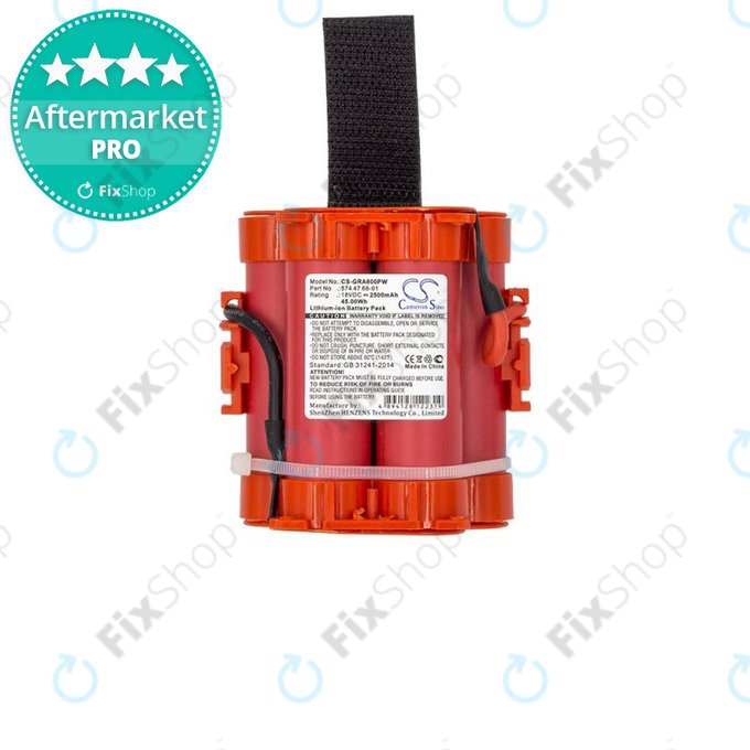 Flymo 1200R-serija, Gardena R40, R50, R70, R80-serija, Husqvarna 105, 305, 308-serija, McCulloch ROB R-serija - Baterija 574 47 68-01 2500mAh HQ