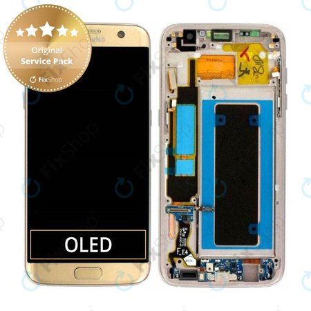 Samsung Galaxy S7 Edge G935F - LCD zaslon + zaslon osjetljiv na dodir + okvir (zlatni) - GH97-18533C, GH97-18594C, GH97-18767C Originalni servisni paket