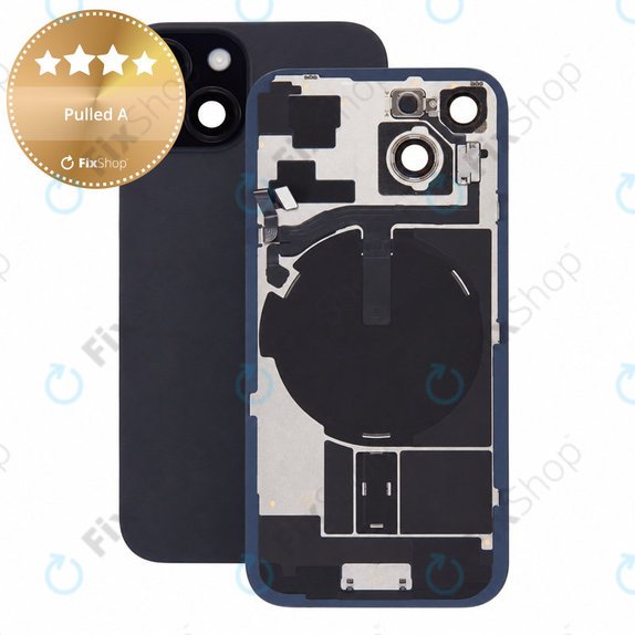 Staklo stražnjeg kućišta za iPhone 15, Black, Pulled A
