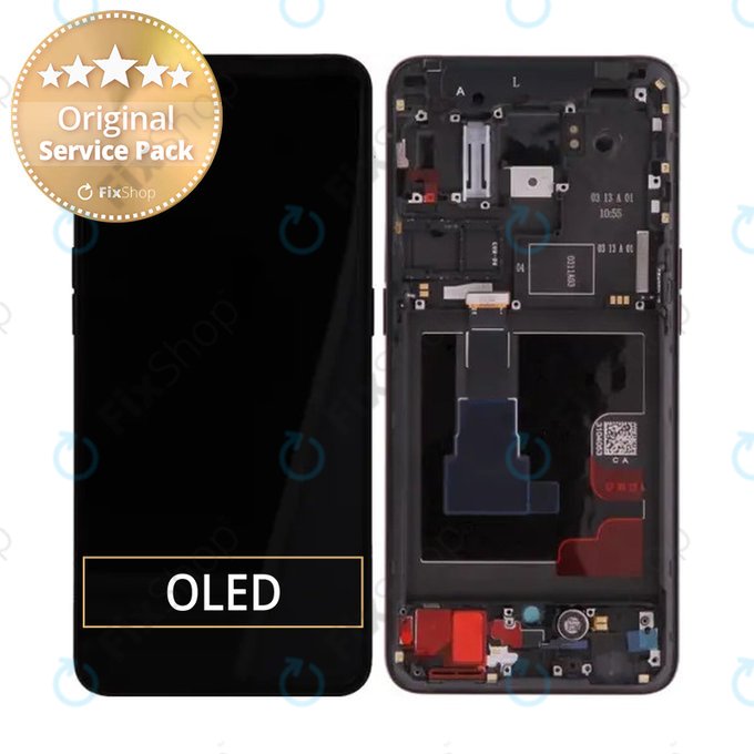 Oppo Reno 2 - LCD zaslon + staklo osjetljivo na dodir + okvir (crni) - O-4902800 Originalni servisni paket