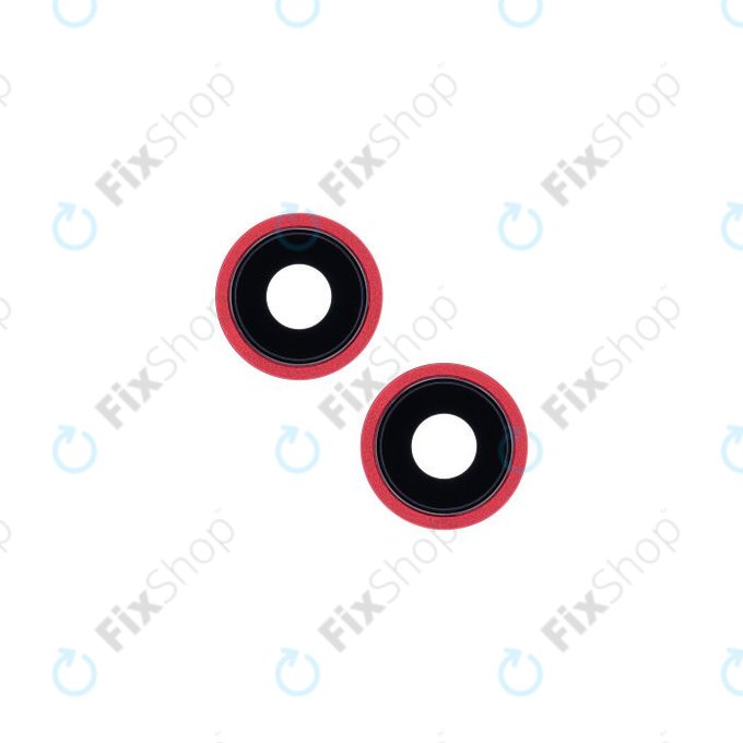 Apple iPhone 13, 13 Mini - Leća stražnje kamere + okvir (crveni) - 2 kom