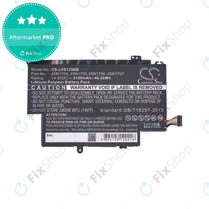 Baterija za Lenovo ThinkPad Yoga 12, Yoga S1, 3150mAh, Li-Pol, 14.8V, 45N1704, HQ