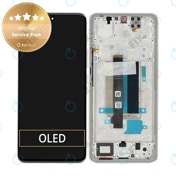 Xiaomi Redmi Note 13 Pro+ 23090RA98C - LCD zaslon + zaslon osjetljiv na dodir + okvir (Moonlight White) - 560001N16U00 Genuine Service Pack