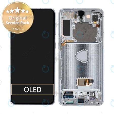 Samsung Galaxy S21 Plus G996B - LCD zaslon + zaslon osjetljiv na dodir + okvir (Phantom Silver) - GH82-24554C, GH82-24553C Genuine Service Pack