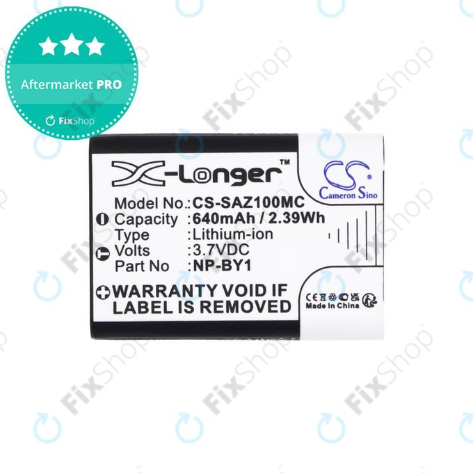 Baterija za Sony HDR-AZ1, 640mAh, Li-Ion, 3.7V, NP-BY1, HQ