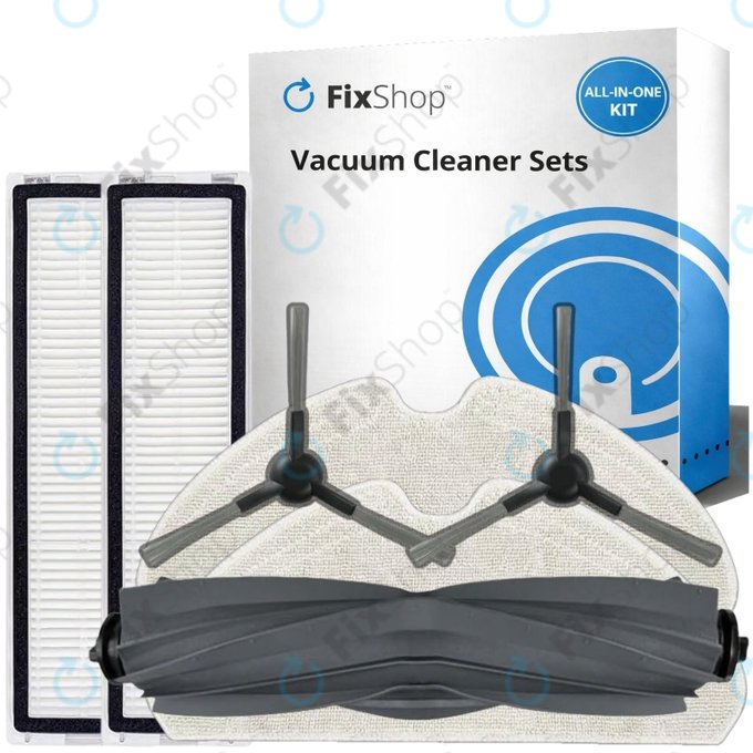 Set rezervnih dijelova za Xiaomi Dreame D9 Max Gen2, D10s, D10s Pro (1x Glavna četka, 2x Filter, 2x Bočna četka – crna, 2x Krpa za brisanje)