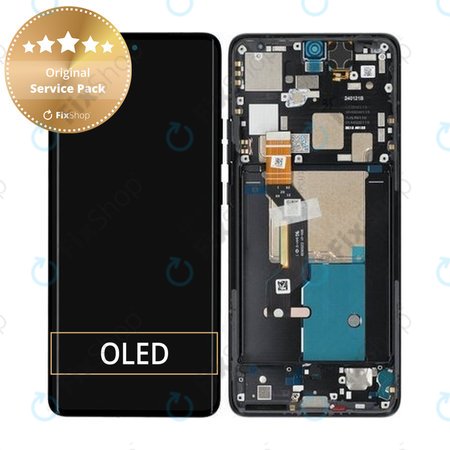 Motorola Edge 50 Pro - LCD zaslon + zaslon osjetljiv na dodir + okvir (Black Beauty) - 5D68C24092, 5D68C24322 Genuine Service Pack