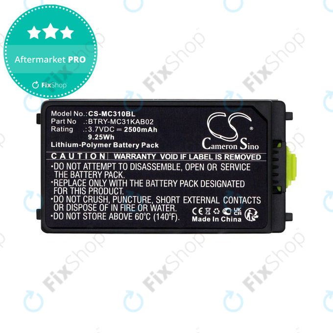 Baterija za Symbol, Zebra MC3100, MC3190, 2500mAh, Li-Pol, 3.7V, BTRY-MC31KAB02, HQ
