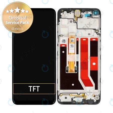 Oppo A53s - LCD zaslon + staklo osjetljivo na dodir + okvir (crni) - O-4905105 Originalni servisni paket