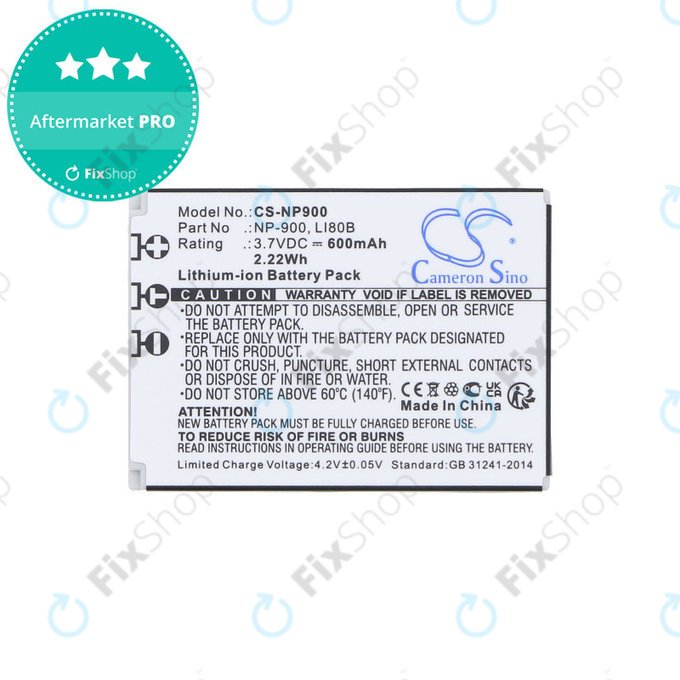 Baterija za Agfa, Aosta, Avant, Benq, Minolta, Olympus, Polaroid, 600mAh, Li-Ion, 3.7V, Li-80B, HQ