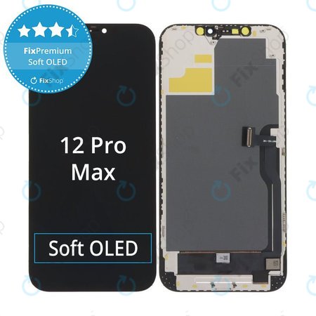 Zaslon Soft OLED za iPhone 12 Pro Max - Dodirno staklo + Okvir, DIAGNOSTIC