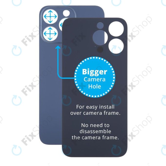 Apple iPhone 15 Pro Max - Staklo stražnjeg kućišta s većom rupom za kameru (Blue Titanium)