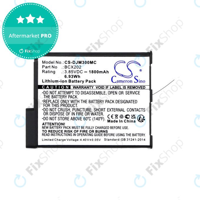 Baterija za DJI Osmo Action 3, Action 4, 1800mAh, Li-Ion, 3.85V, BCX202, HQ