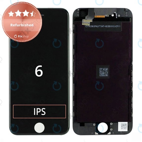 Zaslon za iPhone 6, Black, Dodirni ekran s okvirom, Refurbished