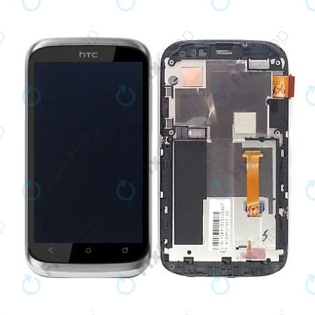 HTC Desire X - LCD zaslon + zaslon osjetljiv na dodir + okvir (srebrni)