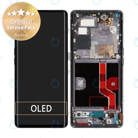 Oppo Find X2 Pro - LCD zaslon + steklo na dotik + okvir (Black) - 4903839 Genuine Service Pack