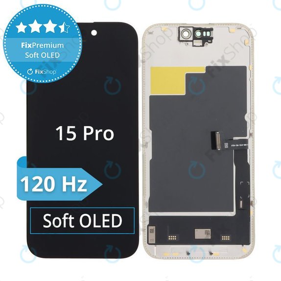 Apple iPhone 15 Pro - LCD zaslon + zaslon osjetljiv na dodir + okvir Soft OLED FixPremium 120Hz