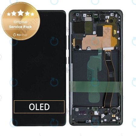 Samsung Galaxy S10 Lite G770F - LCD zaslon + zaslon osjetljiv na dodir + okvir (Prism Black) - GH82-21672A, GH82-22044A, GH82-22045A, GH82-21992A, GH82-22045A Originalni servisni paket