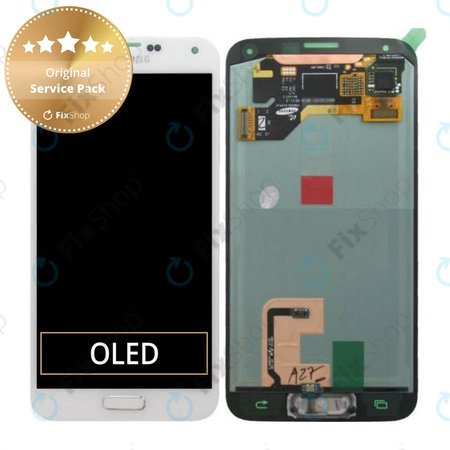 Samsung Galaxy S5 G900F - LCD zaslon + zaslon osjetljiv na dodir (svjetlucavo bijeli) - GH97-15959A, GH97-15734A Originalni servisni paket