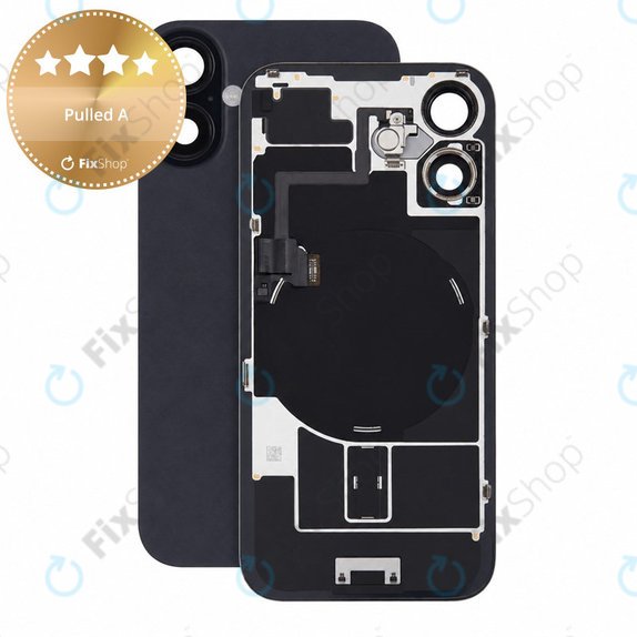 Staklo stražnjeg kućišta za iPhone 16, Black, Pulled A
