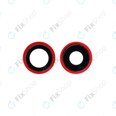 Apple iPhone 12, 12 Mini - Leća stražnje kamere s okvirom (crvena) - 2 kom