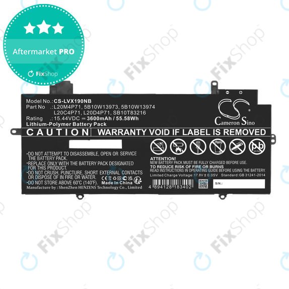 Baterija za Lenovo Thinkpad X1 Carbon G9, G10, X1 Yoga Gen 6, 7, 3600mAh, Li-Pol, 15.44V, 5B10W13973, HQ