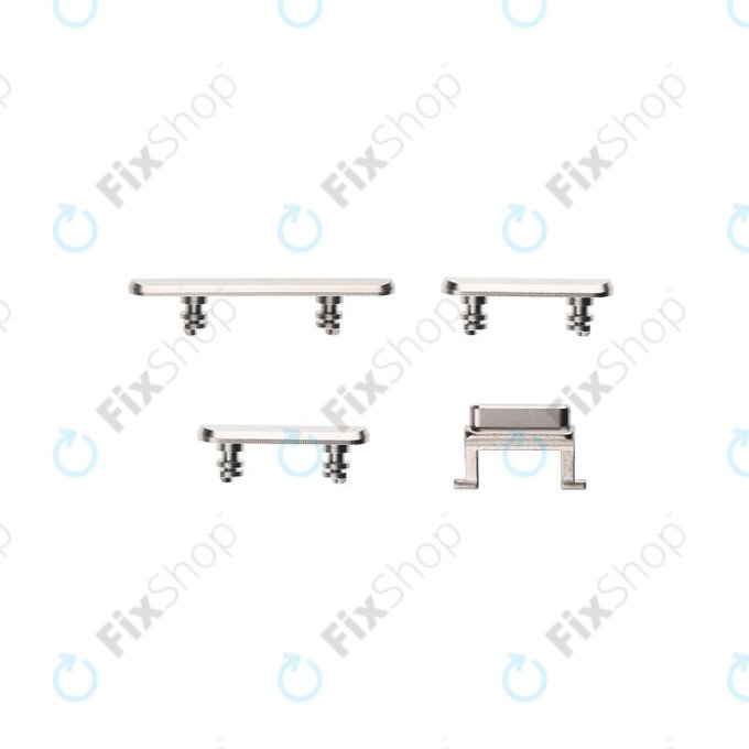 Apple iPhone X - Set bočnih gumba - Uključivanje/isključivanje + glasnoća + isključivanje zvuka (srebrni)