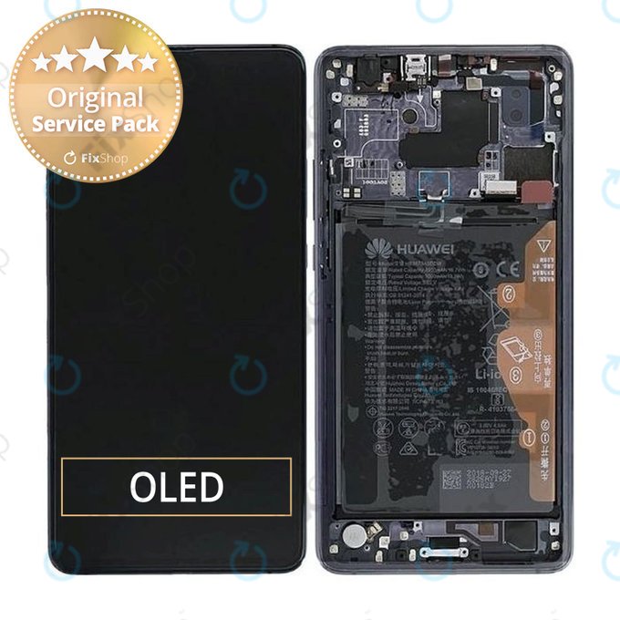 Huawei Mate 20 X - LCD zaslon + steklo na dotik + okvir + baterija (Phantom Silver) - 02352GDA Genuine Service Pack