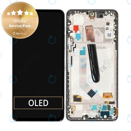 Xiaomi Mi 11i - LCD zaslon + zaslon osjetljiv na dodir + okvir (Cosmic Black) - 5600030K1100 Genuine Service Pack