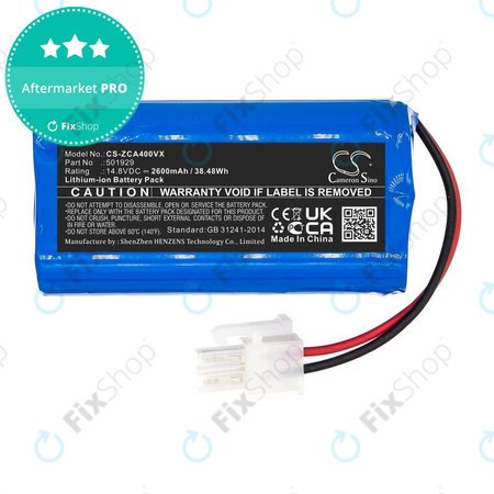 Baterija za Concept VR2000, Zaco A4s, A6, A8s, A9s, 2600mAh, Li-Ion, 14.8V, 501929, HQ