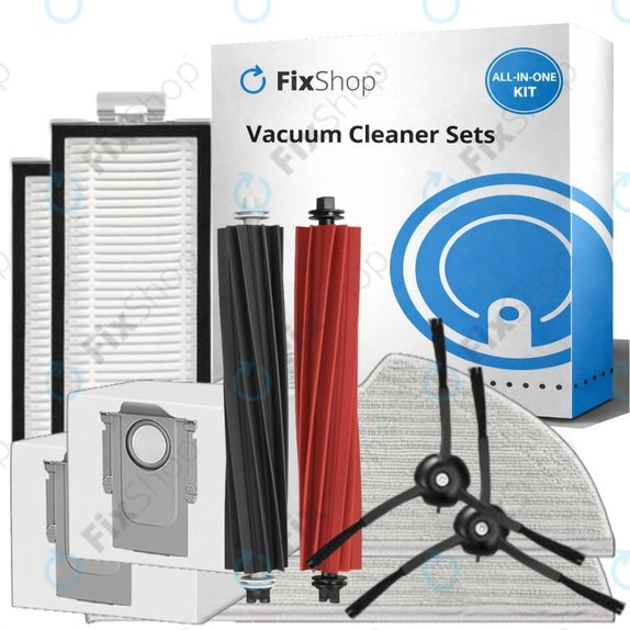 Set rezervnih dijelova za Xiaomi Roborock Q5 Pro, Q8 Max+ (1x Glavna četka, 2x Filter, 2x Bočna četka – crna, 2x Krpa za brisanje, 2x Vrećica za prašinu)