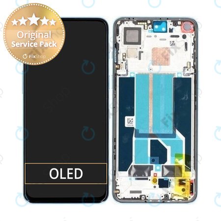 OnePlus Nord 2 5G - LCD zaslon + zaslon osjetljiv na dodir + okvir (Blue Haze) - 2011100359 Originalni servisni paket