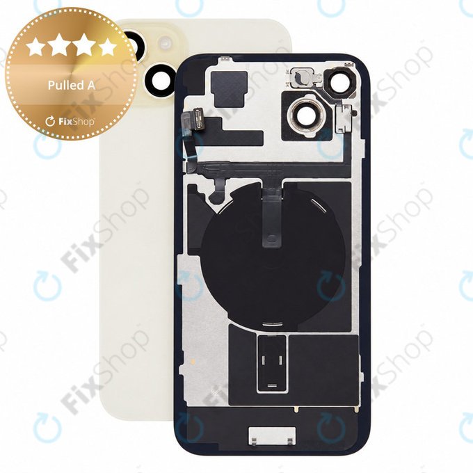 Staklo stražnjeg kućišta za iPhone 15 Plus, Yellow, Pulled A
