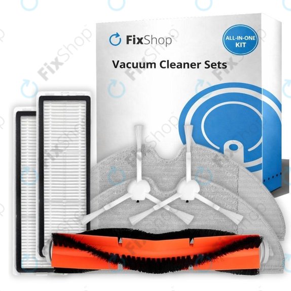 Set rezervnih dijelova za Xiaomi Mi Robot Vacuum Mop (Mijia 1C), 2 (Mijia 2C) 2 Pro+ (Mijia 1T) (1x Glavna četka, 2x Filter, 2x Bočna četka, 2x Krpa za brisanje)