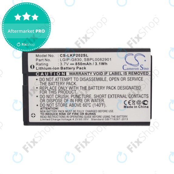 Baterija za LG KG120, 850mAh, Li-Ion, 3.7V, LGIP-G830, HQ