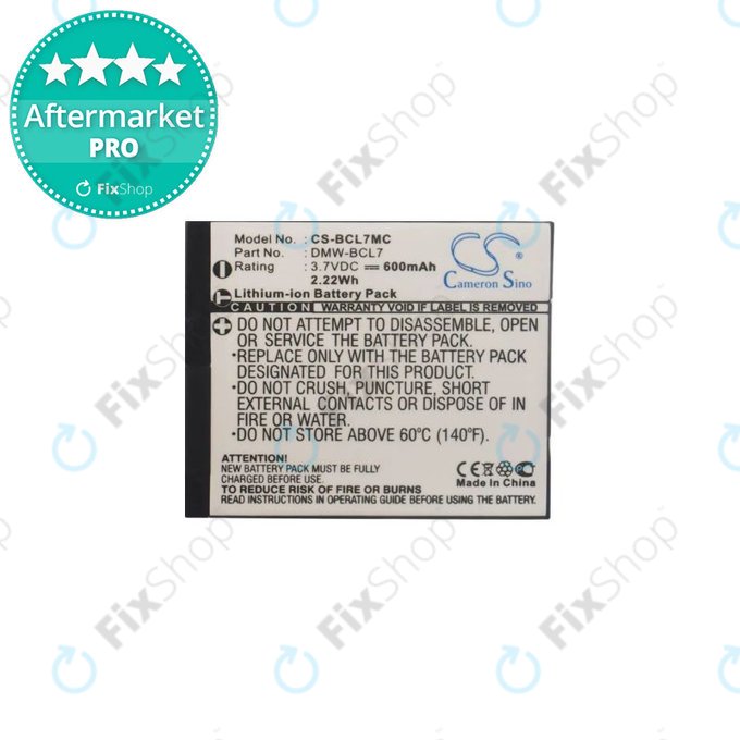 Panasonic Lumix DMC-F5, FH10, FS50, SZ3, SZ9, XS1 - Baterija DMW-BCL7 Li-Ion 600mAh HQ