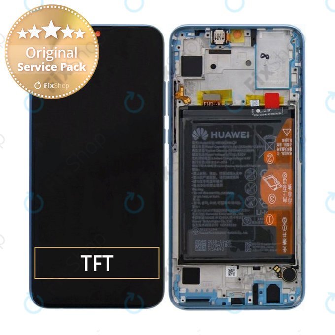 Huawei Honor 10 Lite - LCD zaslon + zaslon osjetljiv na dodir + okvir + baterija (nebesko plava) - 02352HGU Genuine Service Pack