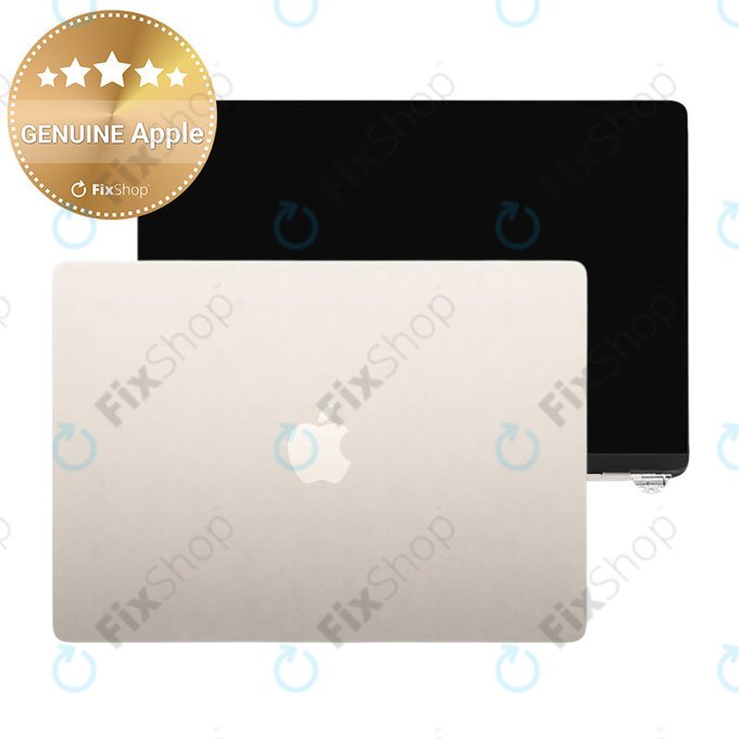 LCD zaslon za MacBook Air 13", A3113 (2024), s prednjim staklom i pokrovom, Starlight, 661-40280, Genuine Apple