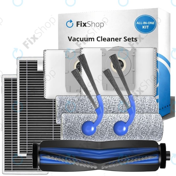 Set rezervnih dijelova za Ecovacs T80 Omni, T80 (1x Glavna četka, 2x Filter, 2x Bočna četka, 2x Krpa za brisanje, 2x Vrećica za prašinu)