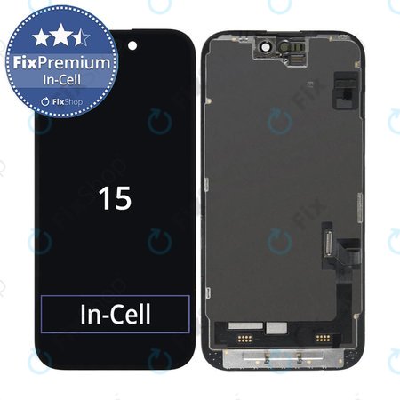 Apple iPhone 15 - LCD zaslon + zaslon osjetljiv na dodir + okvir In-Cell FixPremium
