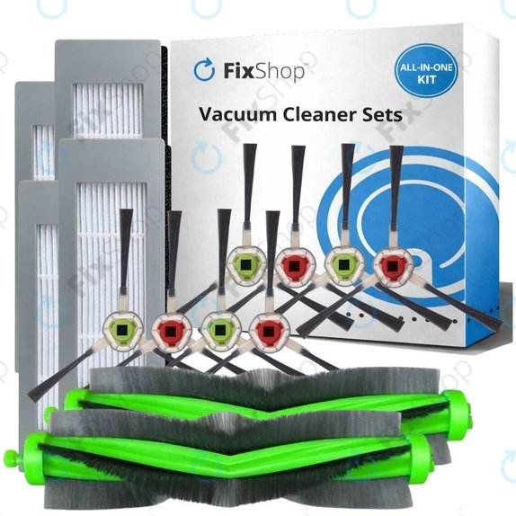 Set rezervnih dijelova za iRobot Roomba Combo 1138, Ecovacs Deebot Ozmo 930 (2x Glavne četke, 4x Filteri, 4 para bočnih četki)