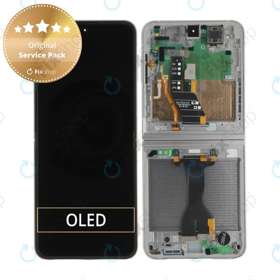 Zaslon OLED za Samsung Z Flip 6 F741B, Dodirni ekran s okvirom, GH82-35014A, Genuine Service Pack