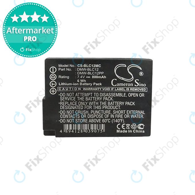 Panasonic Lumix DMC-FZ200, FZ1000, FZ2000, G5, G6, G7, G81, GH2, GX8 - Baterija DMW-BLC12 Li-Ion 800mAh HQ