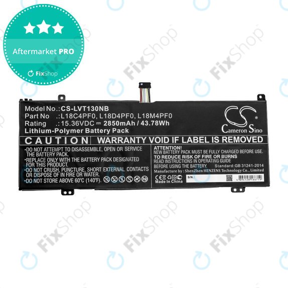 Baterija za Lenovo ThinkBook 13s, 14s, 2850mAh, Li-Pol, 15.36V, L18C4PF0, HQ